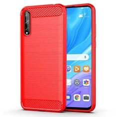 Imagem de Capa para Huawei P Smart 2020, capa de material de fibra de carbono, suave antiderrapante, macia, anti-impressões digitais, capa totalmente protetora para Huawei P Smart 2020