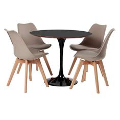 Imagem de Conjunto Mesa Saarinen  90cm e 4 Cadeiras Leda Fendi