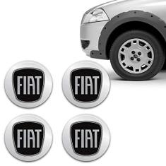 Imagem de Kit Adesivo De Calota Emblema Fiat Black Piano Resinado 55mm