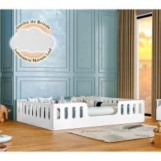 Imagem de Cama Casal Infantil Montessoriana Helo Branco Branco