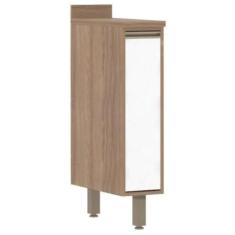 Imagem de Balcão Cozinha 20 Cm 1 Porta Branco Laca Mel Luciane Móveis