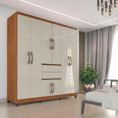 Imagem de Guarda Roupa Casal 8 Portas 2 Gavetas Master Top IMOP Móveis - Cinamomo Off White