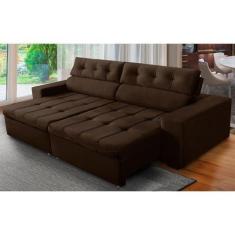 Imagem de Sofá Retrátil E Reclinável 4 Lugares Com Molas 2,70M Dani Suede Marrom