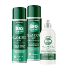 Imagem de Kit Sh + Cond+Creme De Pentear 300ml Biovegetais Uti Glamour - Trihair