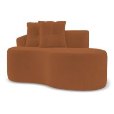 Imagem de Kit 02 Sofás Orgânicos Living Bob 145cm 02 Lugares Com 02 Almofadas Bouclê Terracota - Desk Design