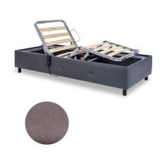 Imagem de Cama Solteiro Motorizada Prime Care Suéde Grafite 100X209x44 - Pilati