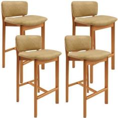 Imagem de Kit 04 Banquetas Alta Para Cozinha Sala de Jantar Bar Dara L02 materia