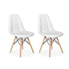 Imagem de Conjunto 2 Cadeiras DKR Charles Eames Wood Estofada Botonê - 