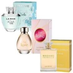 Imagem de Kit 3 Perfume Madame Isa, Aqua Bella,In Love La Rive Fem