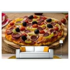 Imagem de Papel De Parede Rodízio Pizza Gourmet 3D Al141