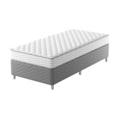 Imagem de cama box com colchão solteiro howie espuma d28 (17x88x188) branco e cinza