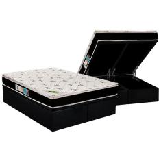 Imagem de Cama Box Baú Colchão Anatômico Luckspuma D33 - Ag65 Aspen Super FirmeBase Suede Black(1...