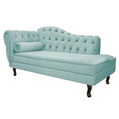 Imagem de Diva Recamier Diana 140cm Lado Direito Suede - Doce Sonho Móveis Azul Tiffany