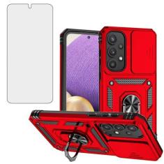 Imagem de Asuwish Capa de telefone para Samsung Galaxy A35 5G com capa de câmera deslizante de vidro temperado protetor de tela suporte suporte robusto fino protetor de célula A 35 35A A355G mulheres homens