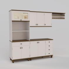Imagem de Cozinha Compacta Retrô 4 Peças Off White-nogueira Modelo 002