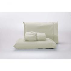 Imagem de Jogo Lençol 400 Fios Ponto Palito Cama Solteiro 2pçs Poliéster - Palha