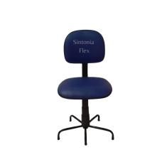 Imagem de Cadeira secretaria  pra costureira  com pé da base menor corano azul