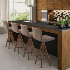 Imagem de Kit 3 Banquetas Gourmet Giratoria Julia Marrom