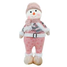 Imagem de Boneco Natal Boneca De Neve Rosa Natalina 44,5cm