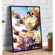 Quadro decorativo emoldurado Goku Super Sayajin Dragon Ball Arte, goku  super sayajin 