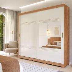 Imagem de Guarda Roupa Solteiro Espelho 2 Portas Blumenau Panan - Panan Móveis