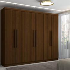Imagem de Guarda-Roupa Casal Império 6 Portas 2 Gavetas Imbuia Rústico - Pnr Móveis