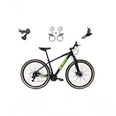 Imagem de Bicicleta Aro 29 Ksw Xlt 24v K7 Câmbios Shimano Freio Hidráulico Garfo Trava Pneu Faixa - Preto/verde Tam.21
