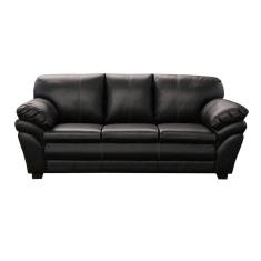 Imagem de Sofá de Couro Gana 3 Lugares Preto Pigmentado - Mempra Design