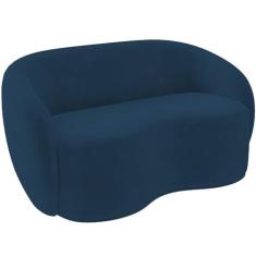 Imagem de Sofá 3 Lugares 160cm Sala de Estar Living Oscar K01 Veludo Azul Marinho - Lyam Decor