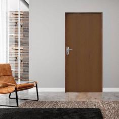 Imagem de Kit Porta De Madeira 210x82cm Batente 9cm Fechadura Alavanca