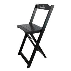Imagem de Banqueta Bistrô Dobrável Madeira Personalizada Hei Preta - Cor: Preto