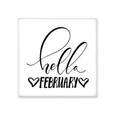 Imagem de Adesivo brilhante de ejo de cerâmica com citação Hello Feverary