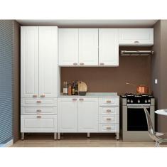 Imagem de Cozinha Modulada Compacta 4 Peças com Tampo Branco Cristal Luciane Móveis