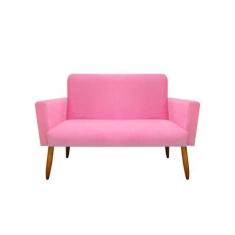 Imagem de Namoradeira Decorativa Malibu 2 Lugares Suede Rosa - Maitê Moda Casa