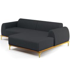 Imagem de Sofá 6 Lugares Com Chaise Direito 350cm Chumbo