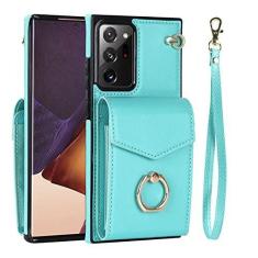 Imagem de Carteira de couro com anel para Samsung Galaxy S22 Ultra S21 Plus S20 Note20 A52S A72 A33 A53 A13 A12 A51 Capa azul para Samsung S21