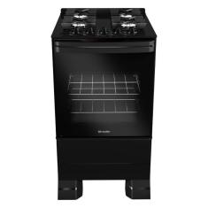 Imagem de Fogão Mueller 4 bocas Preto com Mesa de Vidro e grades de ferro fundido MFV4BF