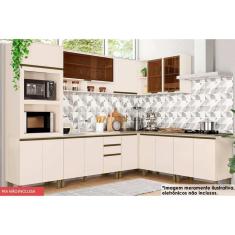 Imagem de Kit de Cozinha Completa 11 Peças Connect (3Aéreos+4Balcões+1Paneleiro+3Complementos) C5P81 Off White - Henn