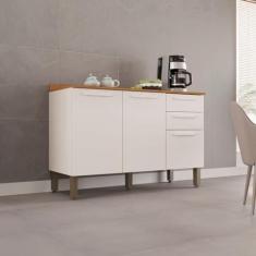 Imagem de Balcão para Cozinha 3 Portas 2 Gavetas Bella Branco