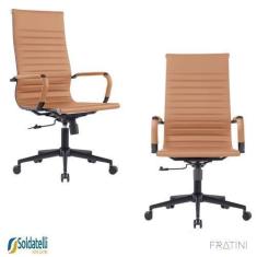 Imagem de Kit 2 Cadeiras Office Giratória Manhattan Black Presidente PU Várias C