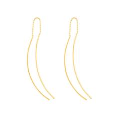 Imagem de Brinco Rommanel Banhado A Ouro Fios Lisos Com Corrente 522319