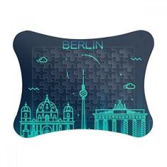 Imagem de Moldura de quebra-cabeça de arquitetura com marco alemão de Berlim, decoração de quadros, ornamento de jogo