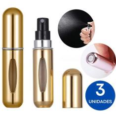 Imagem de Kit C/ 3 Porta Perfume Mini Frasco 5ml Recarregável Para Viagem Portát