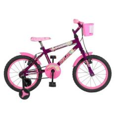 Imagem de Bicicleta Infantil Aro 16 Kls Princess Roda Alumínio, Violeta, Pink