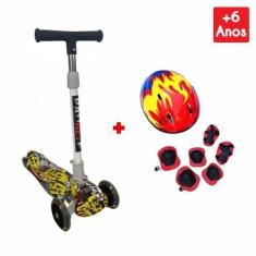 Imagem de Patinete Infantil Radical Metal 40kg + Capacete Kit Proteção - Toy Kin