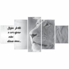 Imagem de Kit Quadros Decorativos Leão    Seja Forte 115X60