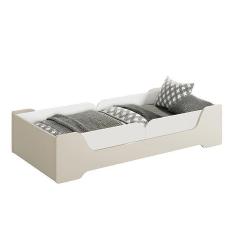 Imagem de Cama Evolutiva 2 em 1 Zaki com 2 Kits Proteção Lateral Lisa - Reller Móveis Areia Fosco
