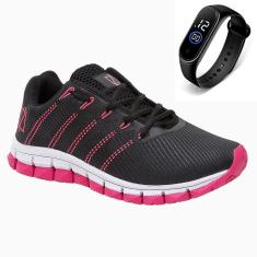 Imagem de Tenis Feminino Esportivo Para Caminhada Super Leve Ortopêdico + Relógio-Feminino