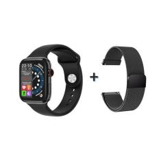 Imagem de Relógio Smartwatch Preto Compatível Iphone Android Samsung Nf - Hapes