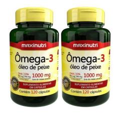 Imagem de Kit 2 Ômega 3 Óleo de Peixe 120 Cápsulas 1000mg Maxinutri